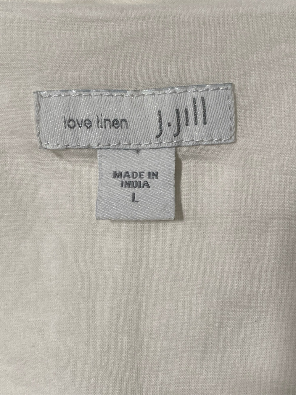 J. Jill White Linen Sleeveless V-Neck Dress with Turquoise Embroidery large - Picture 4 of 8